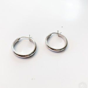 Sterling Silver Hoop Earrings.